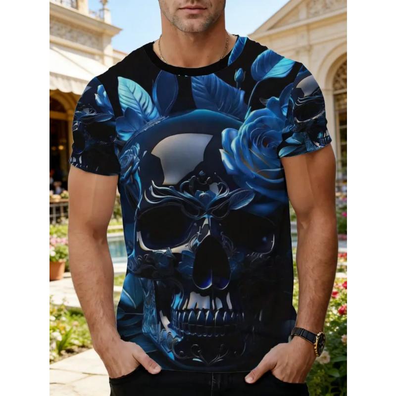 Modisches Herren Crew Neck Kurzarm 3D Abstrakt Farbdruck Abstraktes Kurzarm Crew Neck T-Shirt