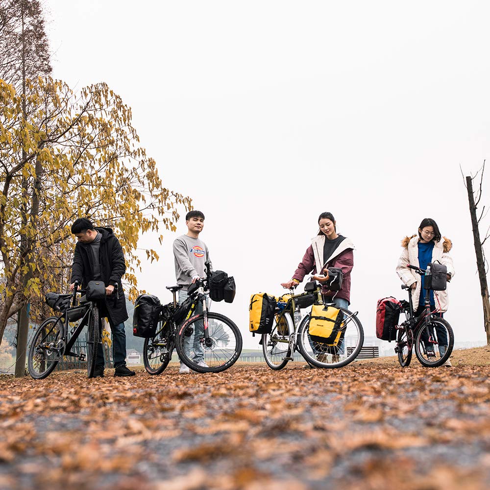 Rhinowalk Bicycle Pannier Bags, Rear Bags, Side Bags, Waterproof, Large Capacity, Lightweight, and Storage Capacity (Black)