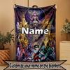 Custom Name Personalized Saint Seiya Print Blanket, Home Decor, Bedroom, Sofa, Camping, Couch, Gifts for Birthday Christmas