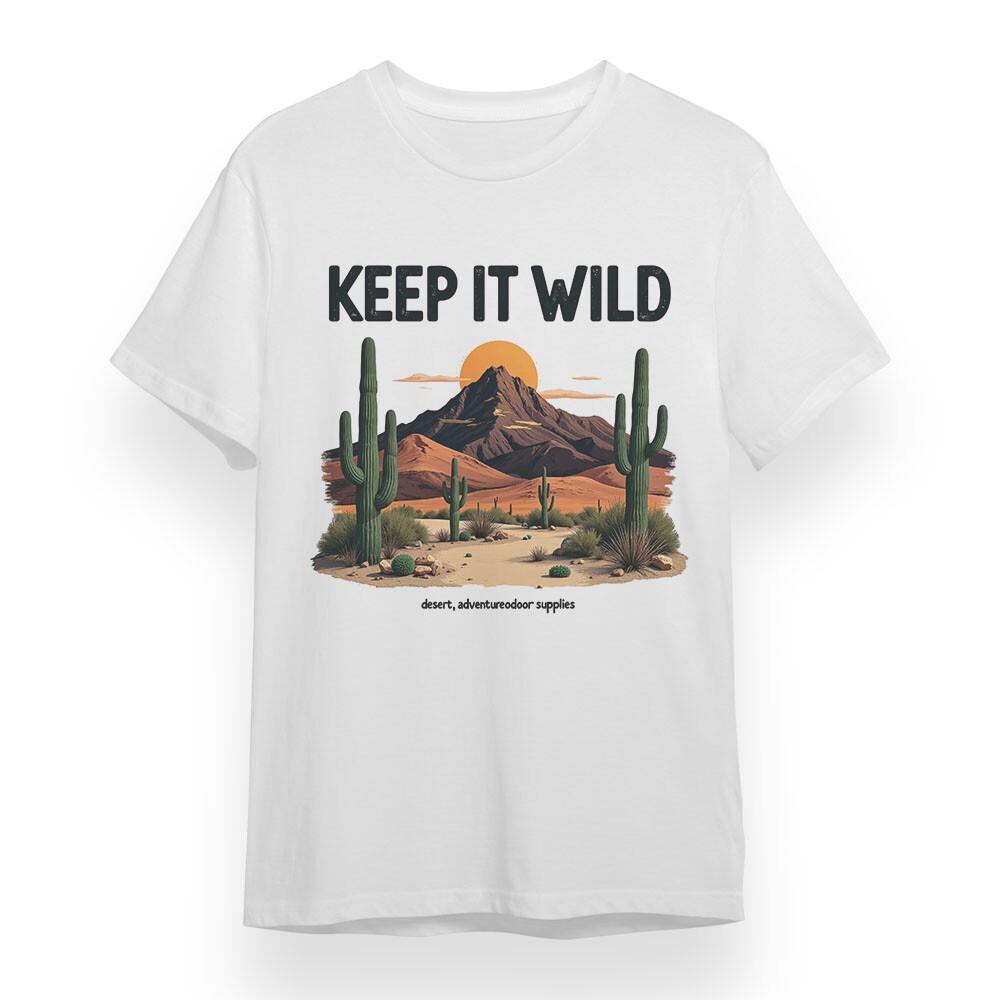 

Women s Plus Size T-shirt With Keep It Wild Desert Graphic 100% Cotton Tee USA L