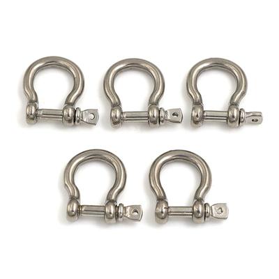 5Pcs M4 304 Stainless Bow Shackle Steel Screw Pin Shackle Bow Rigging