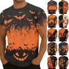 Men's Casual Short Sleeve T-Shirt with Halloween Print Lightweight Breathable Round Neck Top