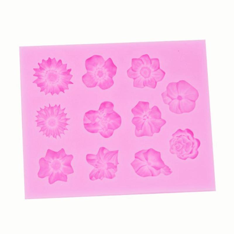 Sunflower Rose Flowers Shape Silicone Mold Cake Diy Crafts Mould Tools