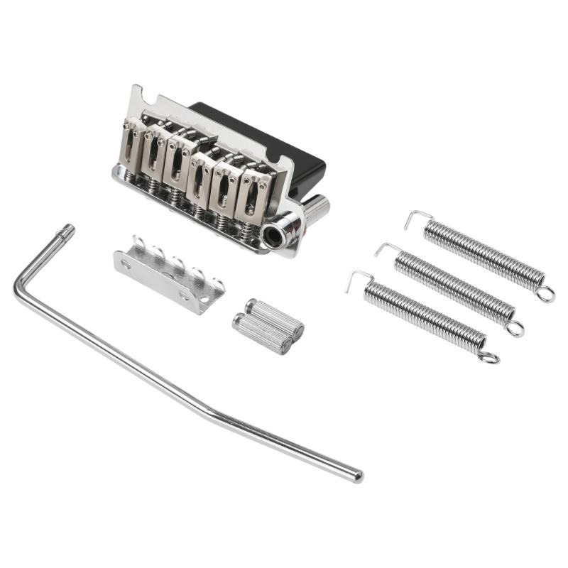 

Professional Electric Guitar Bridge With Upgraded Hardened Baseplate and Vacuum Electroplated Saddles for Guitar срібний