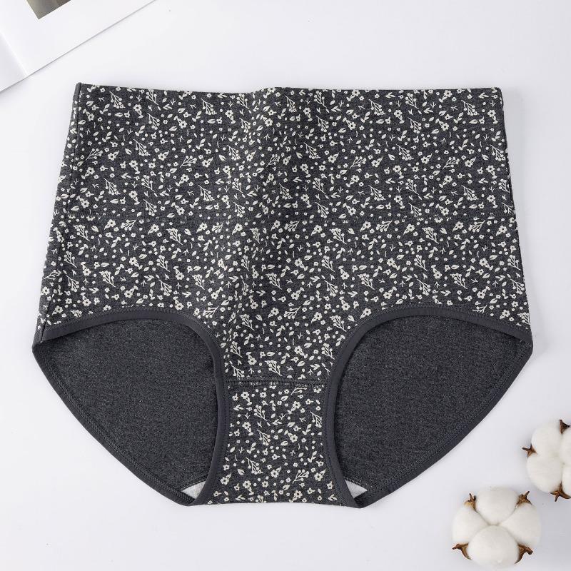 Women S High Waist Cotton Floral Briefs Long Crotch Antibacterial Underwear