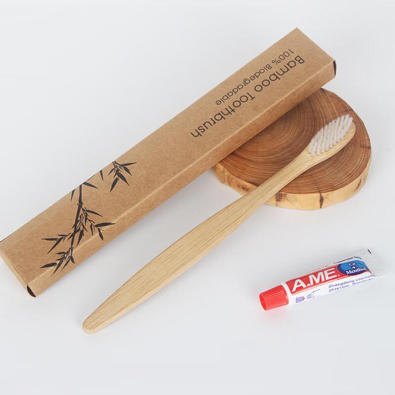 NTOGE Disposable Bamboo Toothbrush 10-Pack