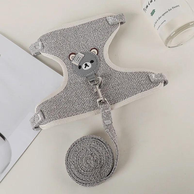 New Type Cute Rabbit Harness and Leash Set Bunny Pet Accessories Vest Harnesses Rabbit Leashes for Outdoor Walking Pets Supplies