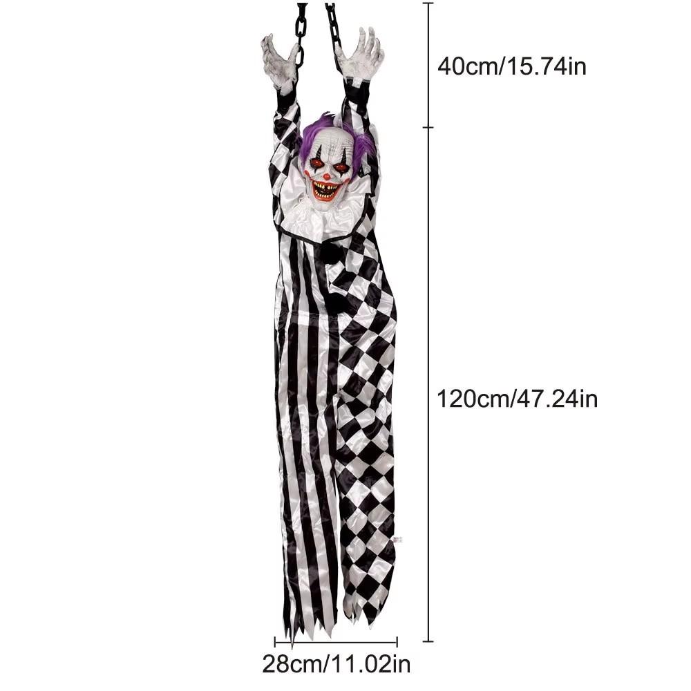Halloween Decorations Electric Voice-activated Hanging Ghost Clown Hanging Ghost Haunted House Horror Decoration Props