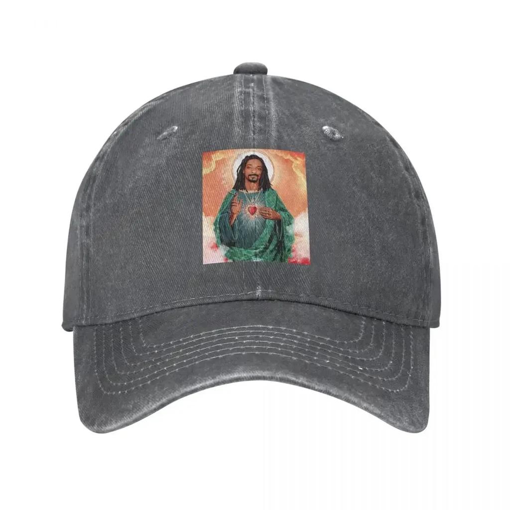 Retro Snoop Dogg Jesus Baseball Caps for Unisex Women Distressed Washed Snapback Cap Rapper Outdoor Activities Caps Hat