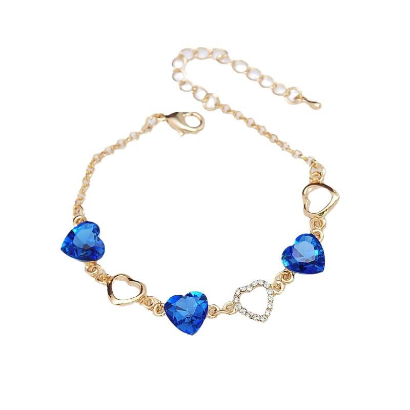 Trendy Heart-shaped Interlocking Rings Bracelet for Women