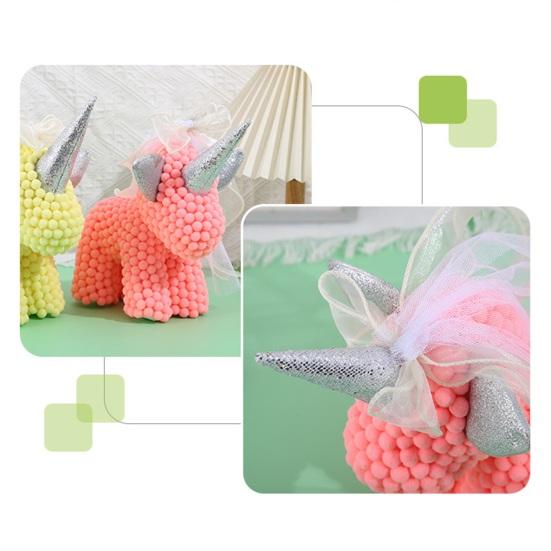 1 Set Pompom Horse Material Kit Handmade Foam Ball Animal Model Decoration Kids