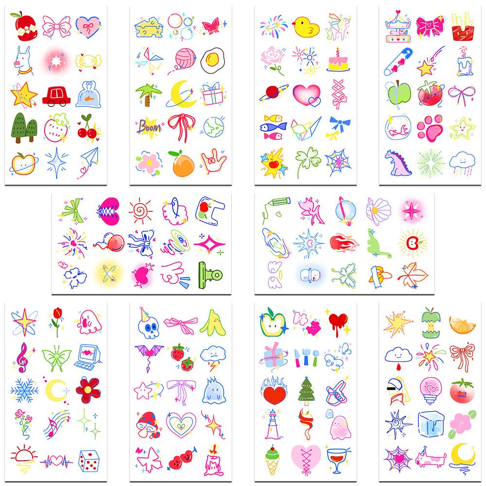 

10 листов Музыкальный фестиваль Макияж Татуировки Наклейки Для Рук Лица Тела Временные Поддельные Татуировки Наклейки Дети Творческий Фестиваль Подарки