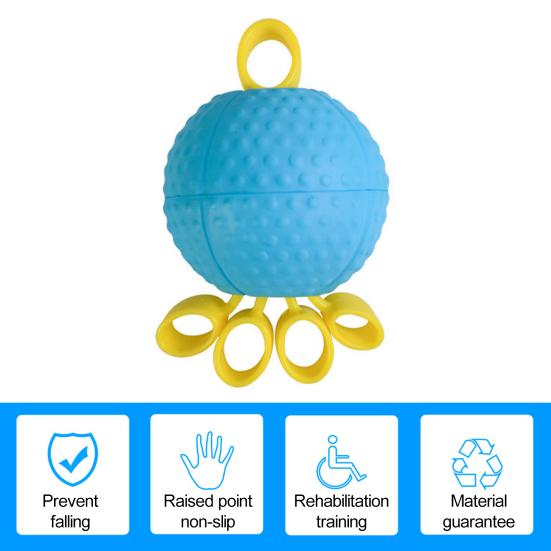 Hand Grip Strength Trainer Ball with Elastic Silicone Finger Cot Slow Rebound Anti-slip Hand Rehabilitation Stretching Exercise Equipment