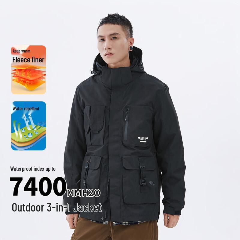 JEEP Men s 3-in-1 Winter Outdoor Jacket 4XL