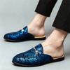 Moda Estiva Nuove Scarpe da Casa Uomo Etniche Graffiti Mezza Pantofola Maschili Lusso Designer Casual Zoccoli Mocassini Mocassini Traspiranti