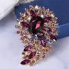 Vintage Crystal Brooch Anti-oxidation Anti-rust Alloy Lapel Pin Chic Colorful Crafted Pin Gift for Her