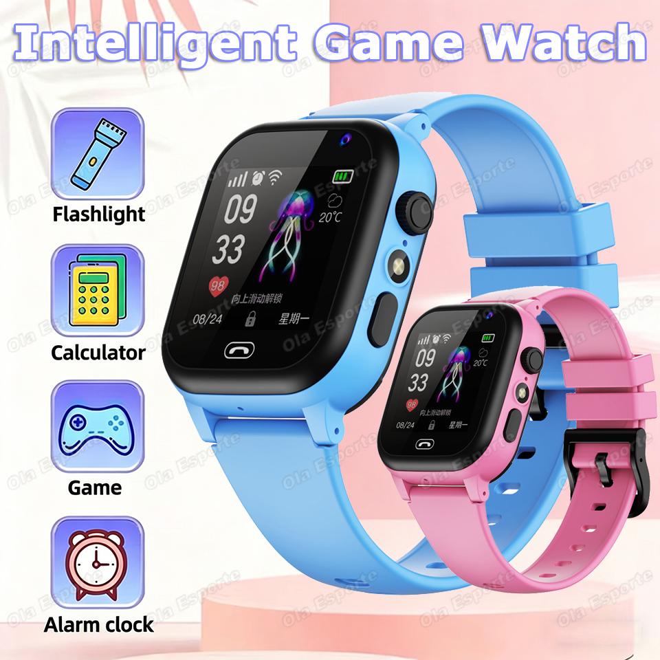 Kids Smart Watch Multifunctional Waterproof SOS GPS Camera HD Call Voice Chat Games LED Flashlight Weather Alarm Smartwatch