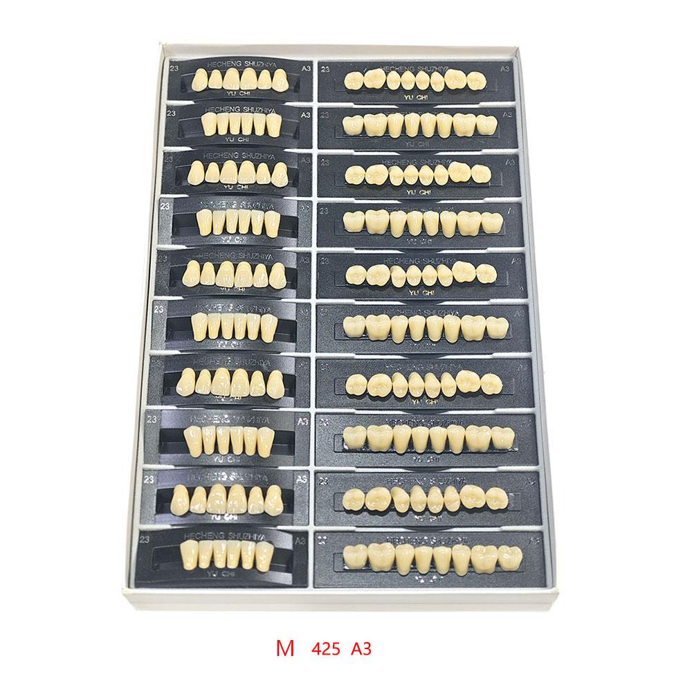 5 Sets/Box Dental Acrylic Resin Teeth 2 Layers Denture 28*1 Full Mouth S/M/L A2 A3 Stability Dentistry Material