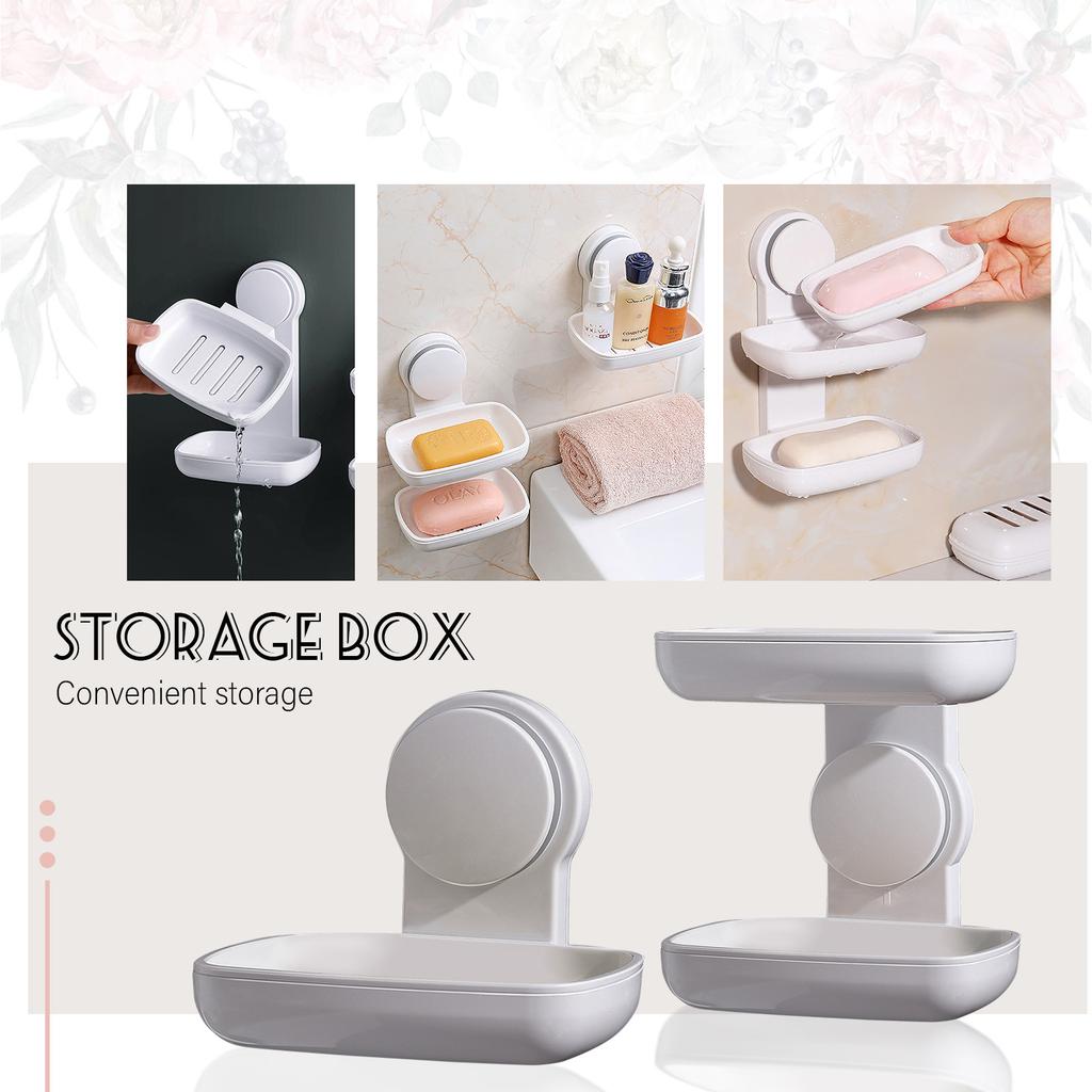 Shower Soap Holder Suction Soap Dish For Shower Double Layer Heavy Duty Bar Soap Holder, Holder For Shower Waterproof