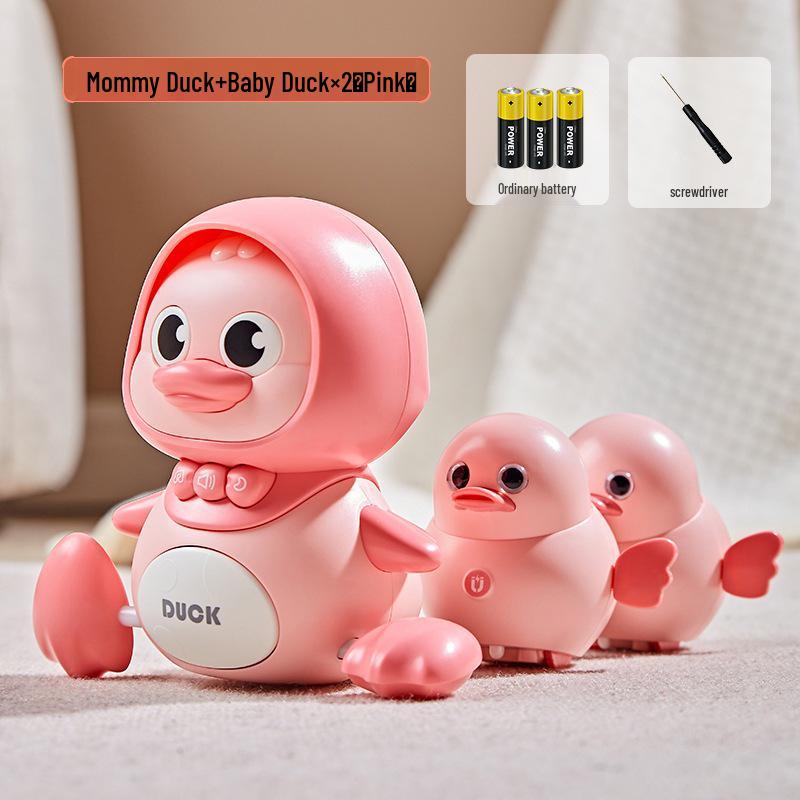 Children's Musical Crawling Duck Toy with Magnetic Suction and Lights for Early Education