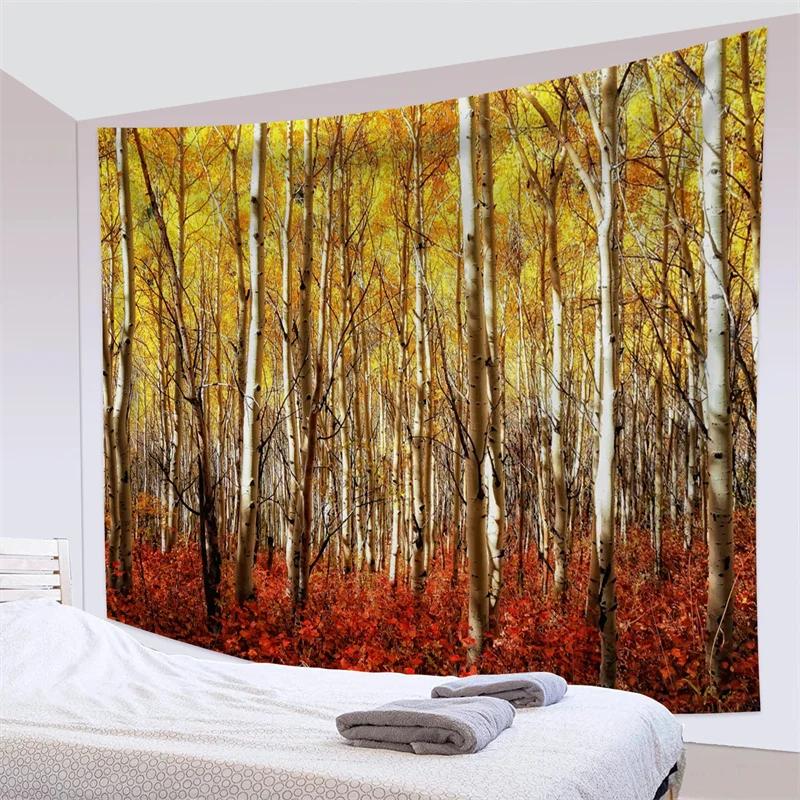 Forest Pathway in the Misty Mountain Tapestry Wall Hanging Art Nature Landscape Tapestries Home Decor for Living Room Bedroom