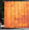 Orange Shower Curtain, Triangle Mosaic Shapes And Patterns With Abstract Pixel Effect Photo Background Cloth Fabric, F