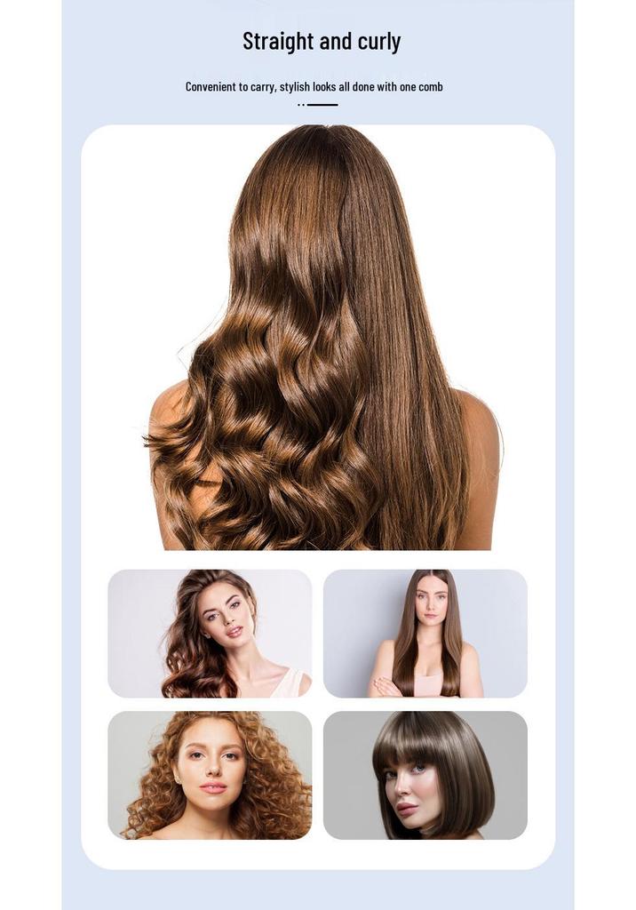 Rechargeable Wireless Ion Hair Straightening Comb: Gentle, Portable, Damage-Free