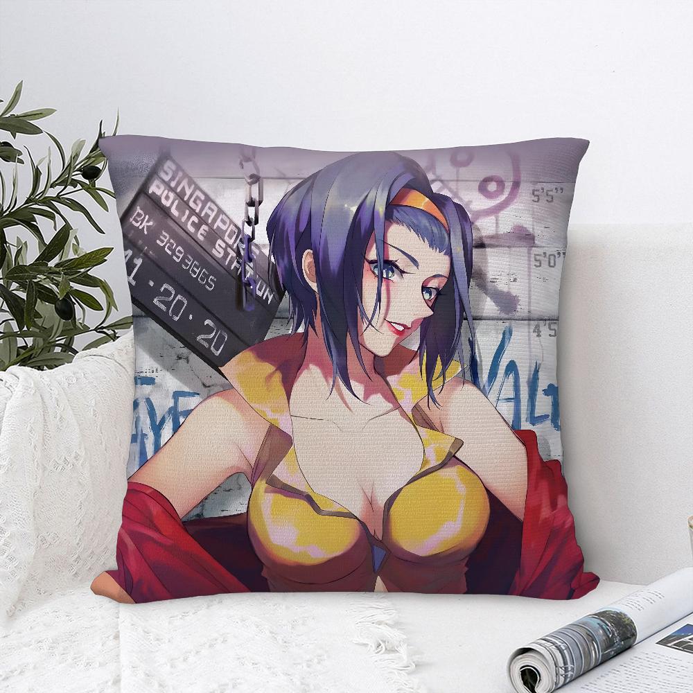 Anime C-Cowboy B-Bebop Pillow Case Plush Fabric Soft  Pillowcase Double Sided Print   Cushion Cover Throw Pillow Cover