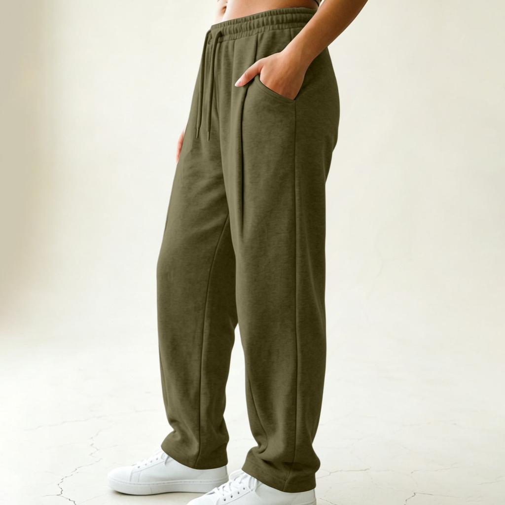 Women's High Waist Curved Wide Leg Pants Loose Flowy Casual Trousers for Daily Wear