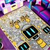 Cosmic Bot Crew Print Rug, Washable Floor Carpet, For Entryway Dorm Laundry Room Office Study, Home Decor Birthday Christmas Gift