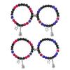 Magnetic Couple Matching Bracelets Best Friend Bracelet Guitar Star Charm Elastic Beaded Wristchain Birthday Jewelry
