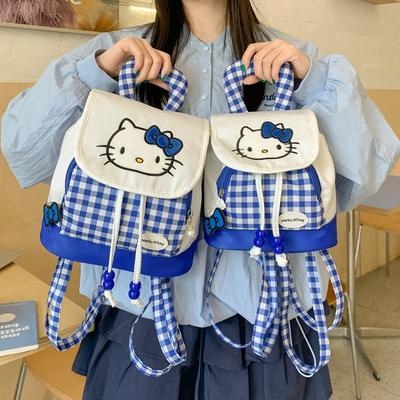 Cute Red Cat Girl Sweet Heart Backpack Girl Light Travel Backpack Mini Cartoon Storage Bag