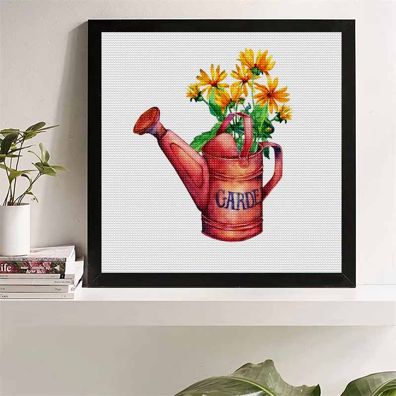 

New Arrival 5D DIY Full Circle Diamond Painting Pot Flower Embroidery Cross Stitch Home Decor Gift 20x20cm