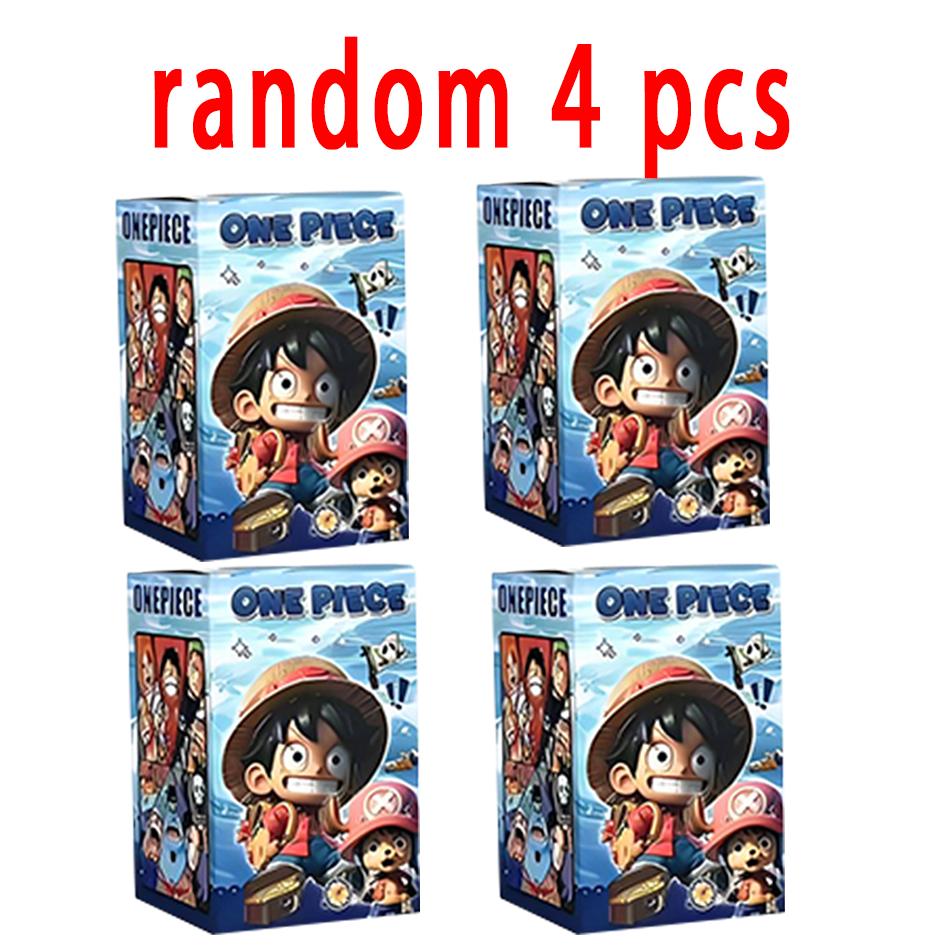 One Piece blind box 1-8pcs Anime Ship Figure Luffy Model Toy kawayi Mini Boat Pirate Ship Navy Going Merry Boat  Assembled Model