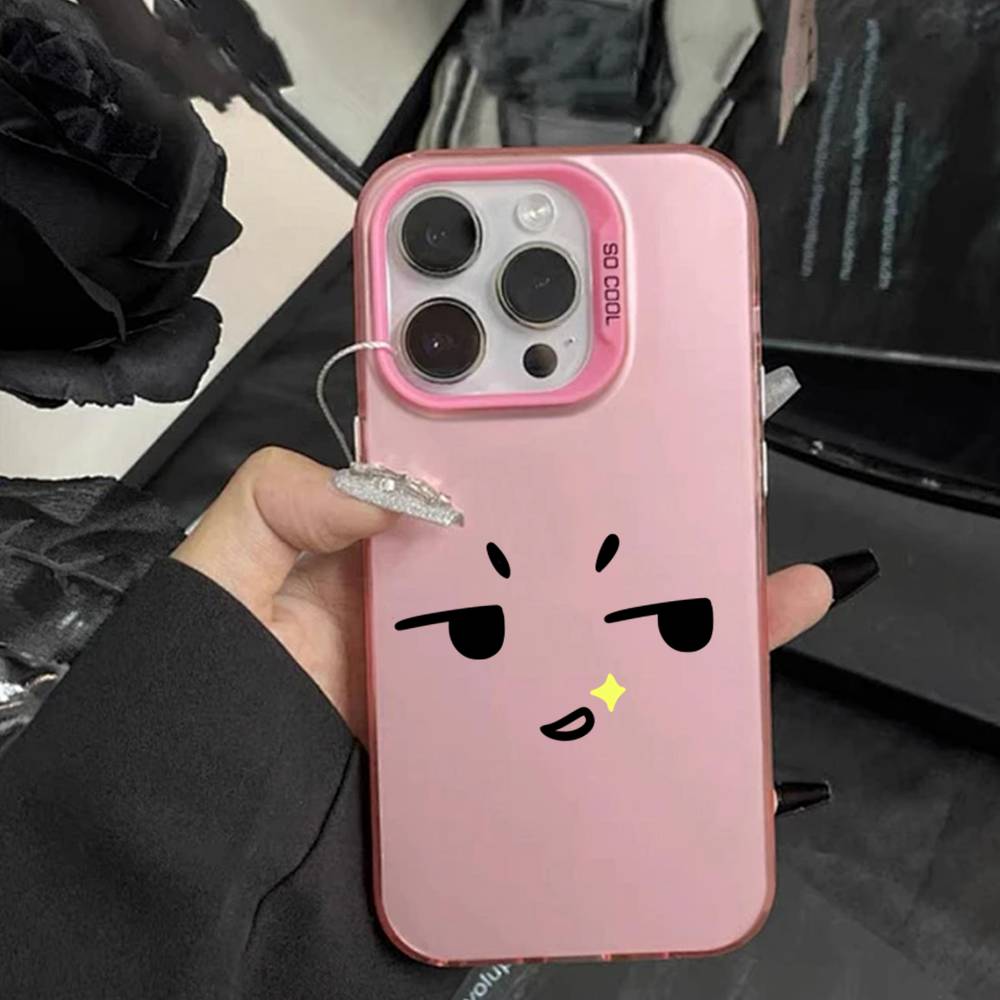 Kawaii Emoji  Phone Case For IPhone 16 17 15 14 12 13 Pro Max white Color Shockproof Cover