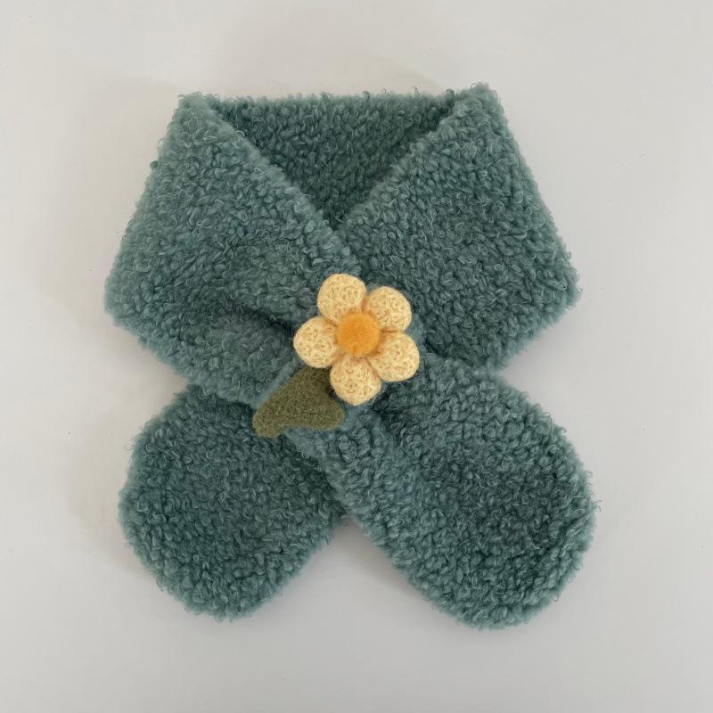 Korean Cartoon Mushroom Kids' Scarf: Unisex, Thickened Crossed Neck Warmer