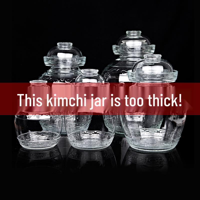 Verdicktes Glas-Gurkenglas mit Innendeckel für Sauerkraut, Kimchi und eingelegtes Gemüse