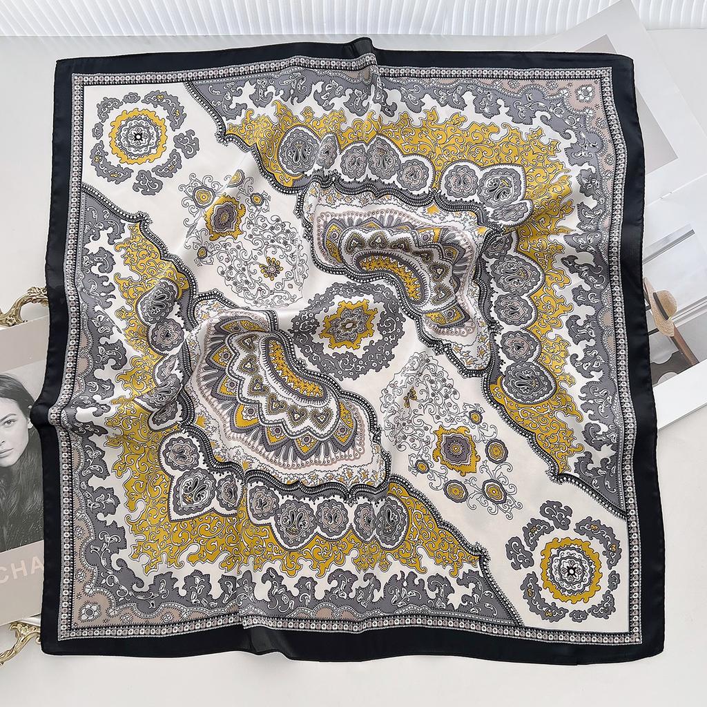 68Cm Chinese Style Cashew Printed Scarf Women'S Autumn Winter Polyester Fiber Scarf Fashion Warm Headscarf Shawl Neck Protection