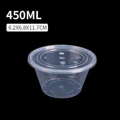 Recipiente rotunde de plastic de unică folosință pentru alimente