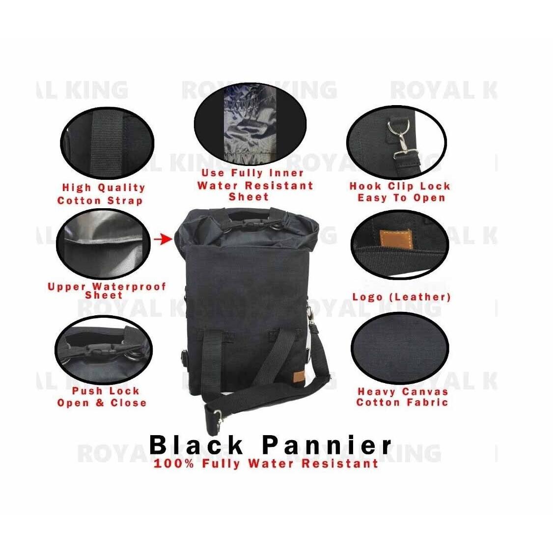 Black Military Pannier Bags pair Fit