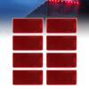8Pcs Rectangular Reflectors Water Proof Self Adhesive Rectangular Reflective Stickers for Trailer   Truck Tractor Boat