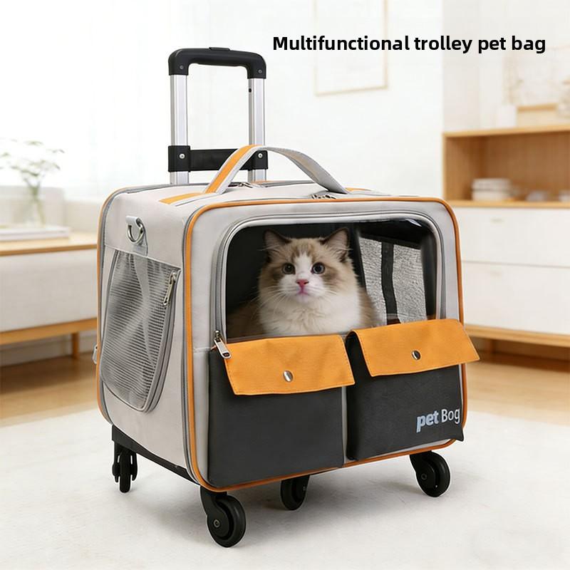 Foldable Cat Carriers Breathable Pet Backpack for Small Dogs Portable Kitten Rucksack for Outdoor Lightweight Pet Suitcase