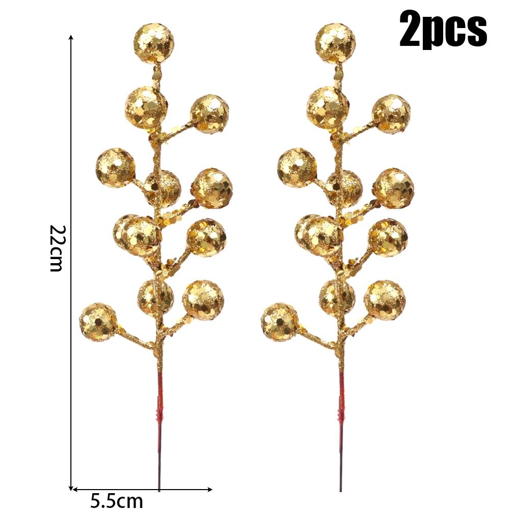 

Блестящая Пудра Ягодное Украшение Рождество Пайетки Пенопластовый Шар Ягода Праздничная Атмосфера Орнамент Рождественская Елка Венок Вечеринка Домашний Декор 2pcs
