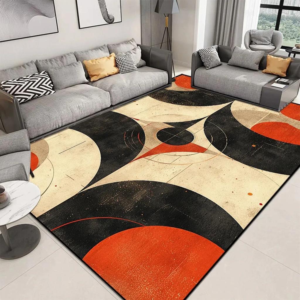 Geometric Large Area Rug – Modern Luxury Carpet for Living Room Sofa Bedroom, Non-Slip Washable Floor Mat