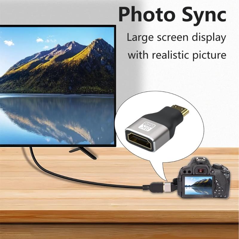 HDMI-kompatibler 2.1 8K-Erweiterungsstecker-Adapter 48 Gbit/s Stecker auf Buchse Konverter 8K@60Hz 4K@120Hz Unterstützung 3D eArc