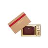 Corner Zip 16 Gift Box Solid Color Zipper Leather Clutch Wristlet Mini Women Clutch Cherry-Red CF547-IMBCY