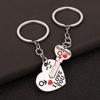 Silver Plated Lovers Gift Wedding Favors Couple My Heart Keychain Fashion Keyring Key Fob Creative Car Key Ring Accessories