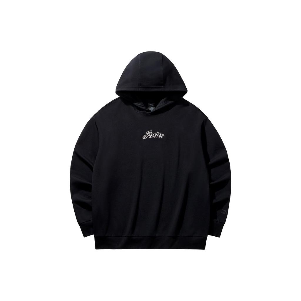 Anta Casual Series Letter Embroidered Hooded Knit Sweatshirt Basic Black Unisex 972618705-5