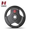 Rubber-Coated 3-Hole Barbell Plate