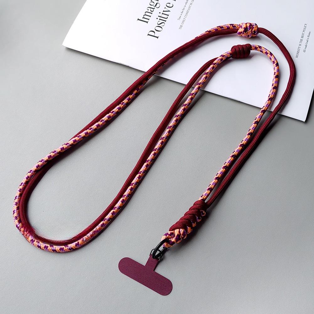 

1Pc Delicate Woven Mobile Phone Lanyard Adjustable Contrasting Color Mobile Phone Chain Crossbody Strap Rope Creative Pendant Outdoor Neck Rope